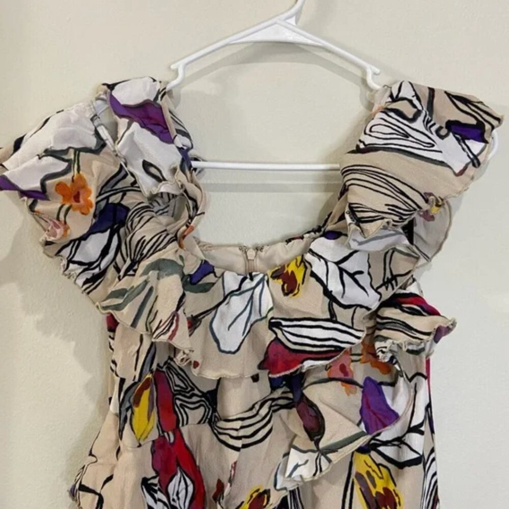 Liu Jo Milan Floral Ruffle Off-Shoulder Dress Fully Lined EUC - Picture 7 of 13